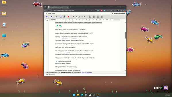 Игра Desktop Fishes, скриншот