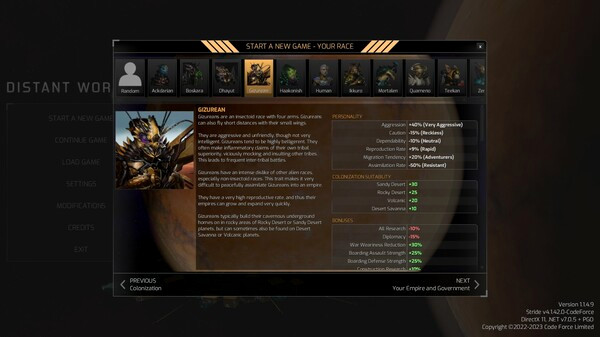Игра Distant Worlds 2: Factions - Quameno and Gizureans, скриншот