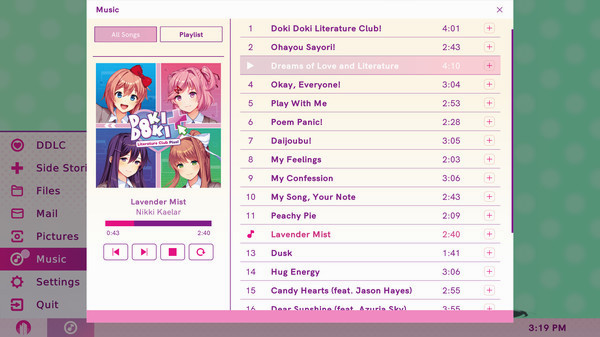 Игра Doki Doki Literature Club Plus!, скриншот