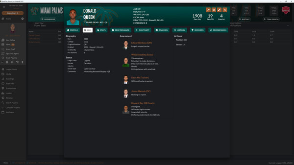 Игра Draft Day Sports: Pro Football 2025, скриншот