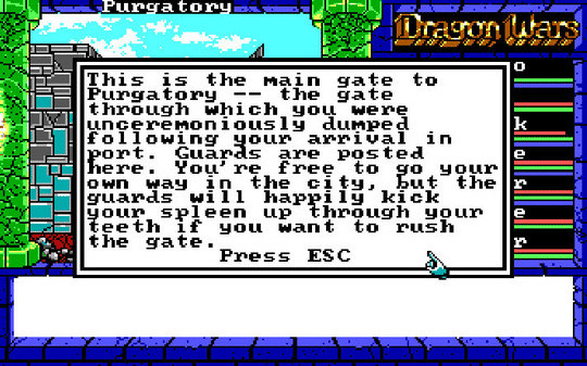 Игра Dragon Wars, скриншот