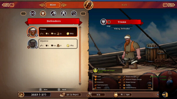 Игра Drakkar Crew, скриншот