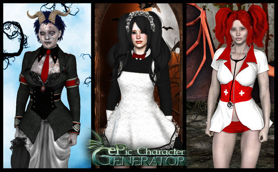 Игра ePic Character Generator - Season #2: Female Halloween, скриншот