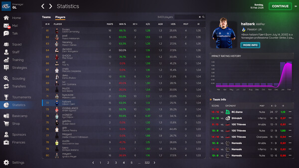 Игра Esports Manager 2026, скриншот