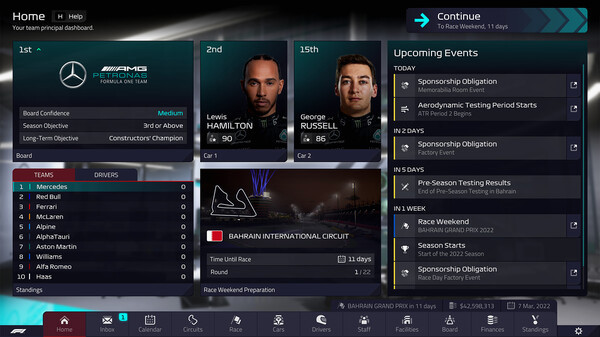 Игра F1 Manager 2022, скриншот