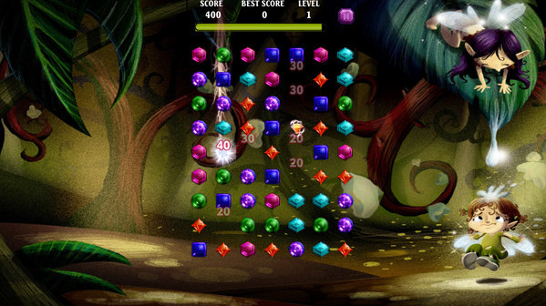 Игра Fairies Magical Jewel Match Quest, скриншот