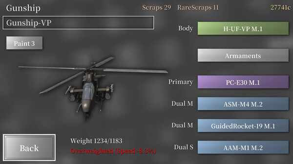 Игра FEBA Gunship R, скриншот