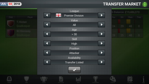 Игра Football Director 2019, скриншот