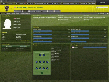 Игра Football Manager 2011, скриншот