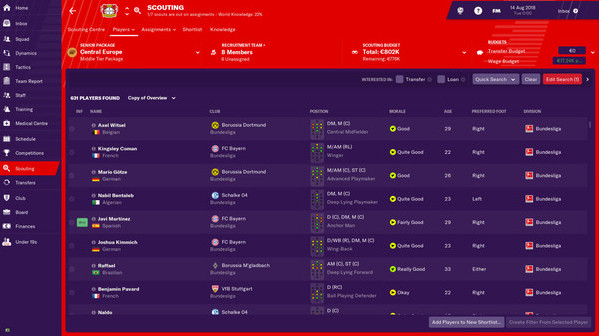 Игра Football Manager 2019, скриншот