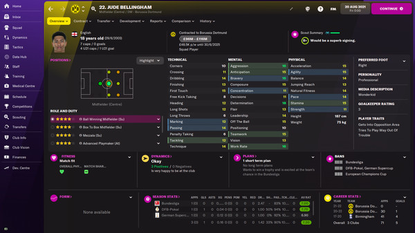 Игра Football Manager 2022, скриншот