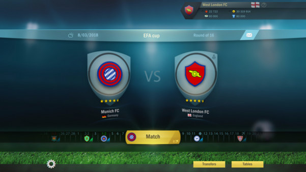 Игра Football, Tactics & Glory, скриншот