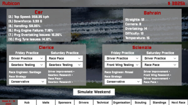 Игра Formula Racing Manager, скриншот