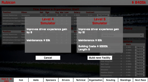 Игра Formula Racing Manager, скриншот
