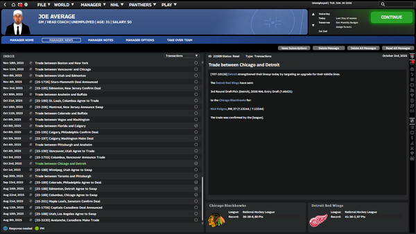 Игра Franchise Hockey Manager 12, скриншот