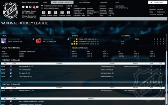 Игра Franchise Hockey Manager 3, скриншот