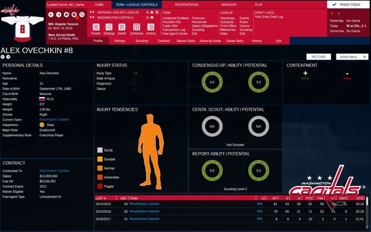 Игра Franchise Hockey Manager 3, скриншот