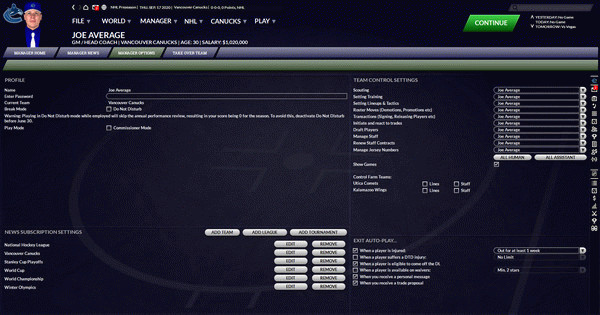 Игра Franchise Hockey Manager 7, скриншот