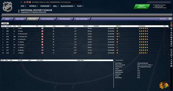 Игра Franchise Hockey Manager 7, скриншот