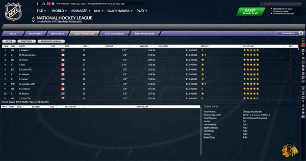 Игра Franchise Hockey Manager 7, скриншот