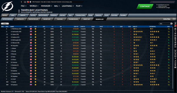 Игра Franchise Hockey Manager 7, скриншот