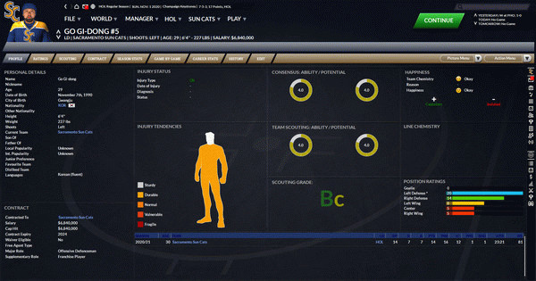 Игра Franchise Hockey Manager 7, скриншот