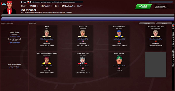 Игра Franchise Hockey Manager 7, скриншот