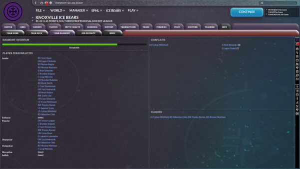 Игра Franchise Hockey Manager 9, скриншот