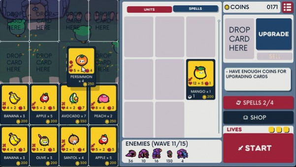 Игра Fruit vs. Aliens, скриншот