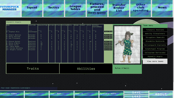 Игра FuturePuck Manager, скриншот
