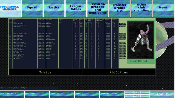 Игра FuturePuck Manager, скриншот