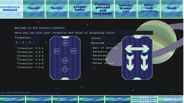 Игра FuturePuck Manager, скриншот