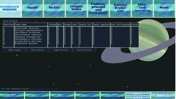 Игра FuturePuck Manager, скриншот