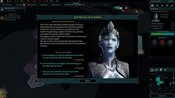 Игра Galactic Civilizations III - Worlds in Crisis DLC, скриншот