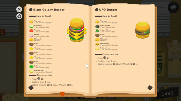 Игра Galaxy Burger, скриншот