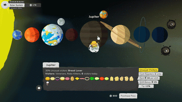 Игра Galaxy Burger, скриншот