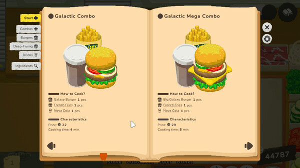Игра Galaxy Burger, скриншот