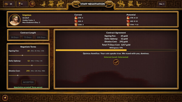 Игра Gladiator Command, скриншот