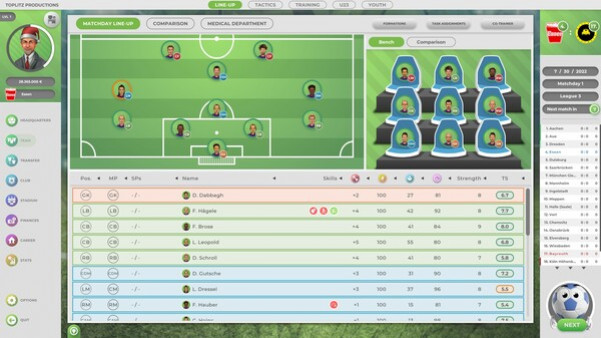 Игра GOAL! The Club Manager, скриншот