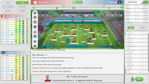 Игра GOAL! The Club Manager, скриншот