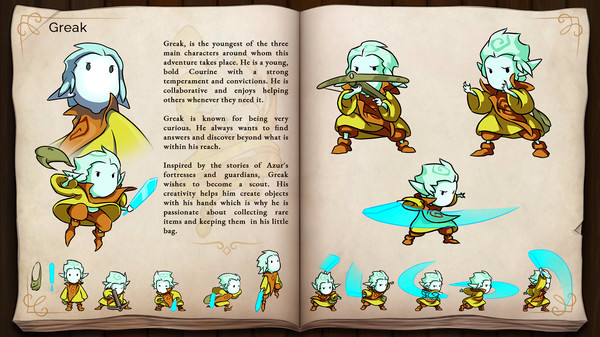 Игра Greak: Memories of Azur - Digital Artbook, скриншот