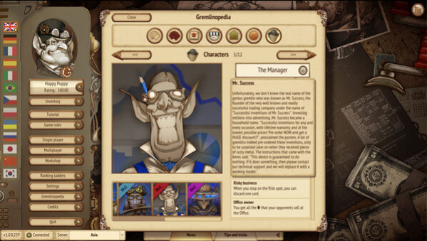 Игра Gremlins, Inc. – Выдающиеся личности, скриншот