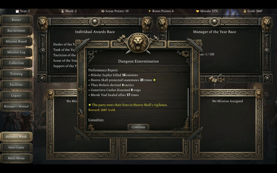 Игра Guild Manager, скриншот