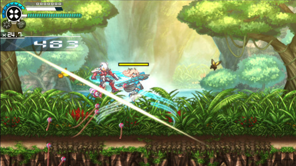 Игра Gunvolt Chronicles: Luminous Avenger iX 2 - Special DLC boss "Kohaku Otori" from "COGEN: Sword of Rewind", скриншот