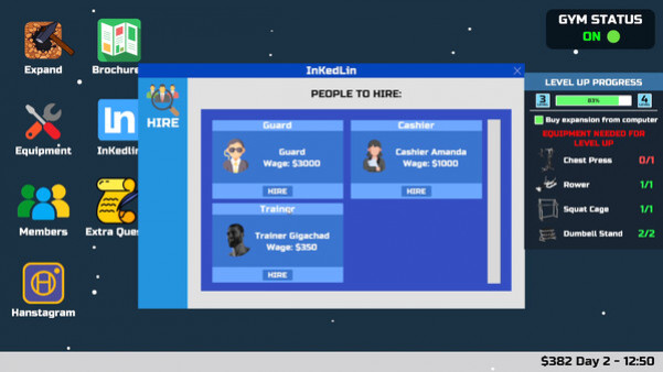Игра Gym Manager, скриншот