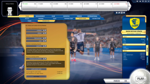 Игра Handball Manager 2021, скриншот