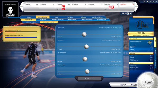 Игра Handball Manager 2021, скриншот