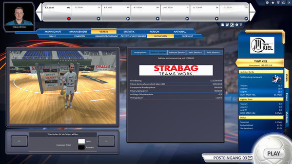 Игра Handball Manager 2021, скриншот