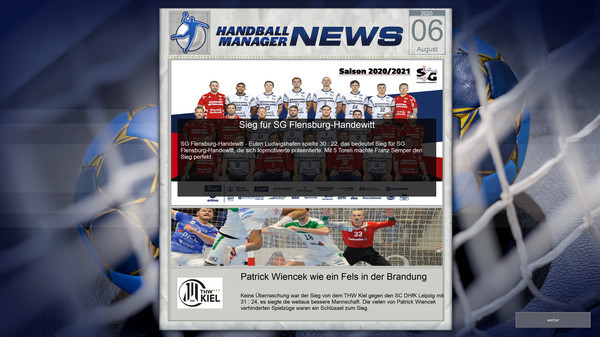 Игра Handball Manager 2021, скриншот