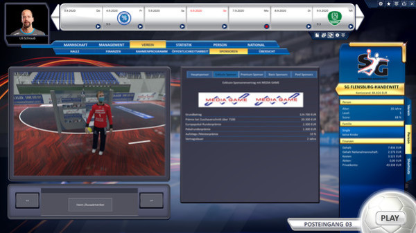 Игра Handball Manager 2021, скриншот